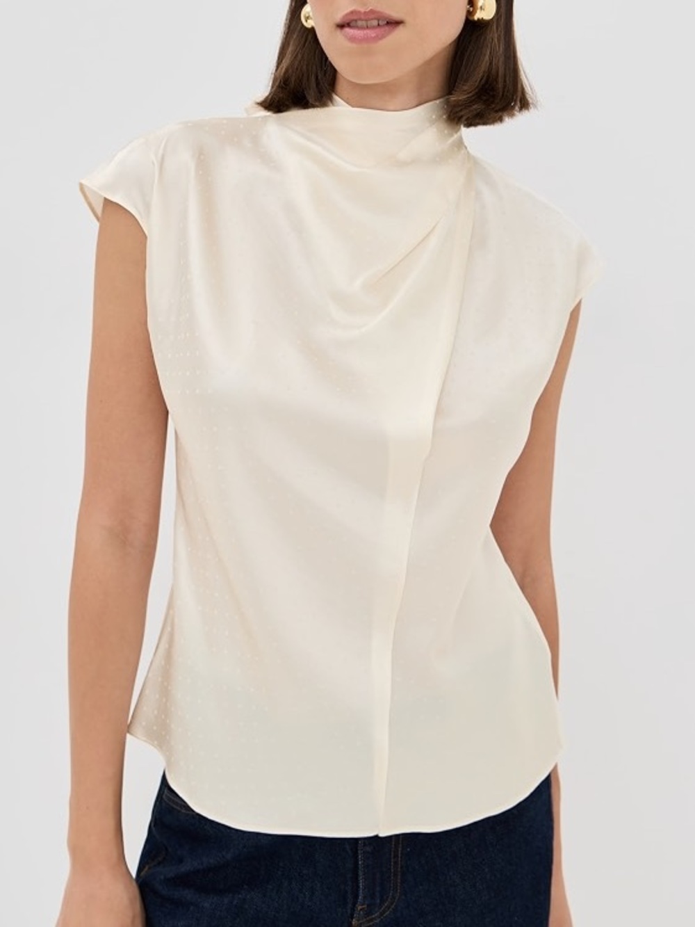 Veronica Beard Leilany Draped Silk Top Size 8
